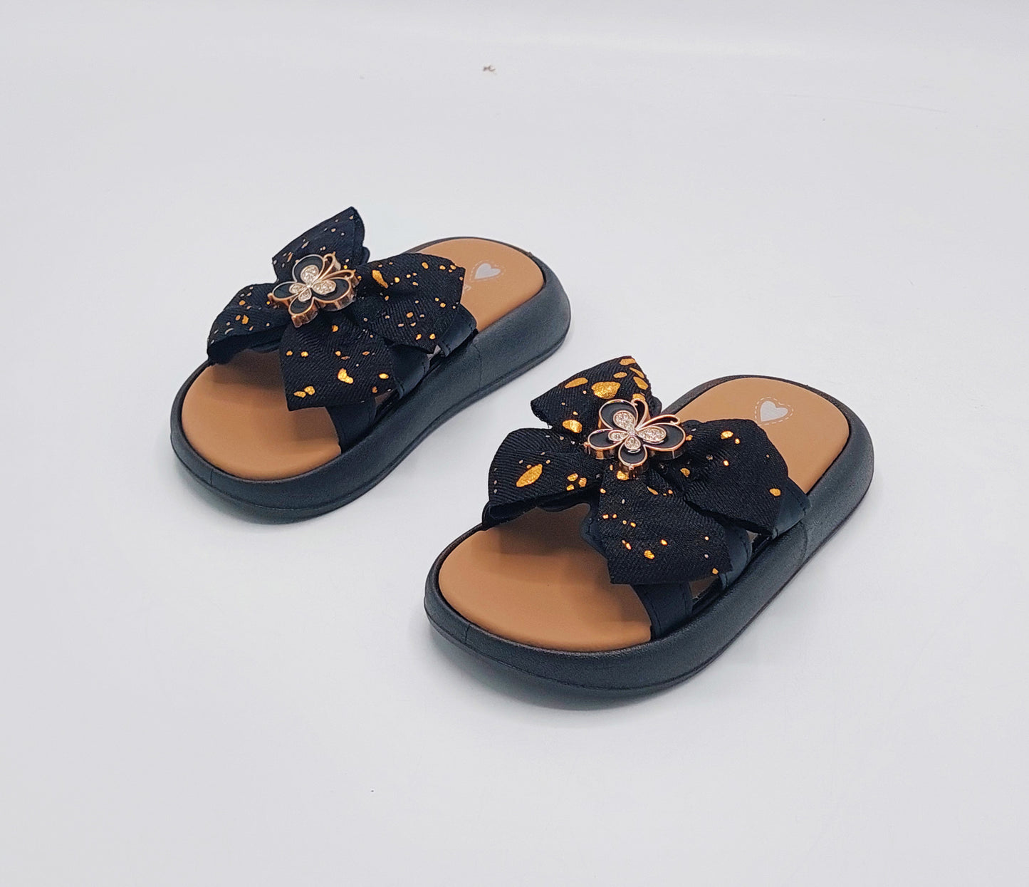 Trendy Looking Bow Slippers With Butterfly Buckle For Girls - BX13