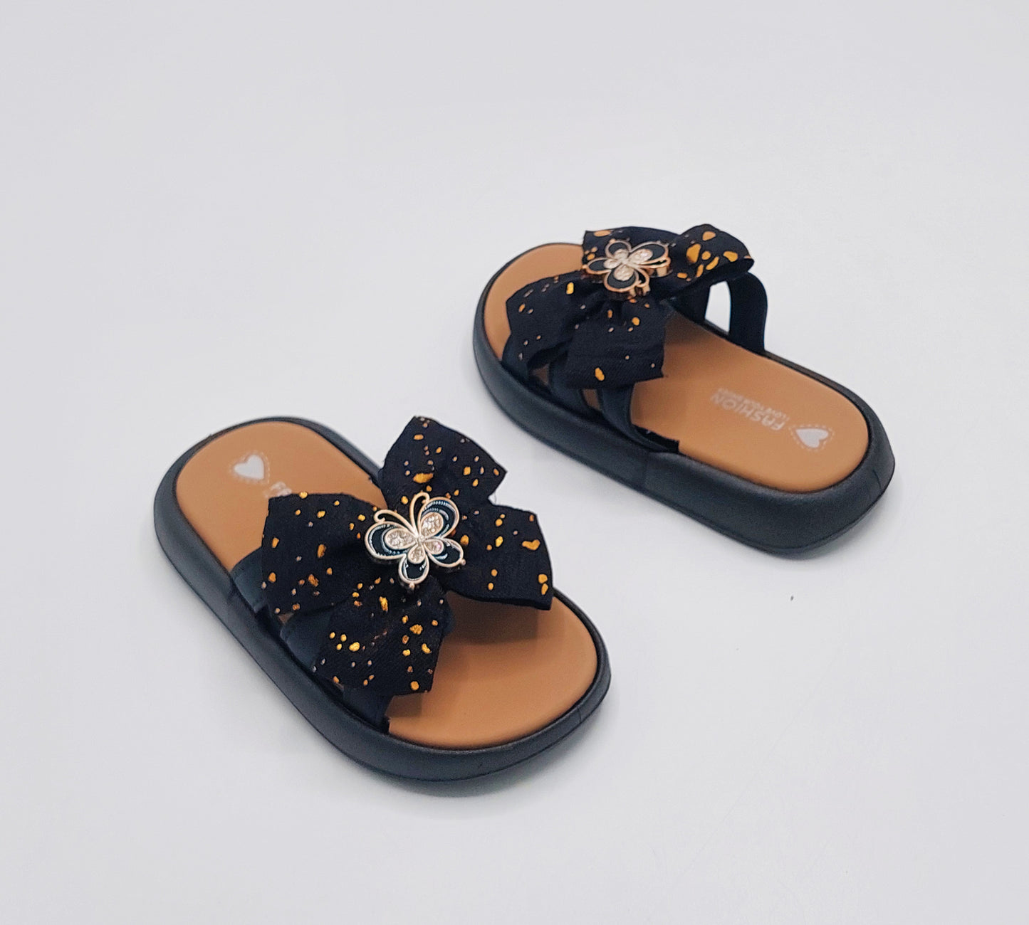 Trendy Looking Bow Slippers With Butterfly Buckle For Girls - BX13