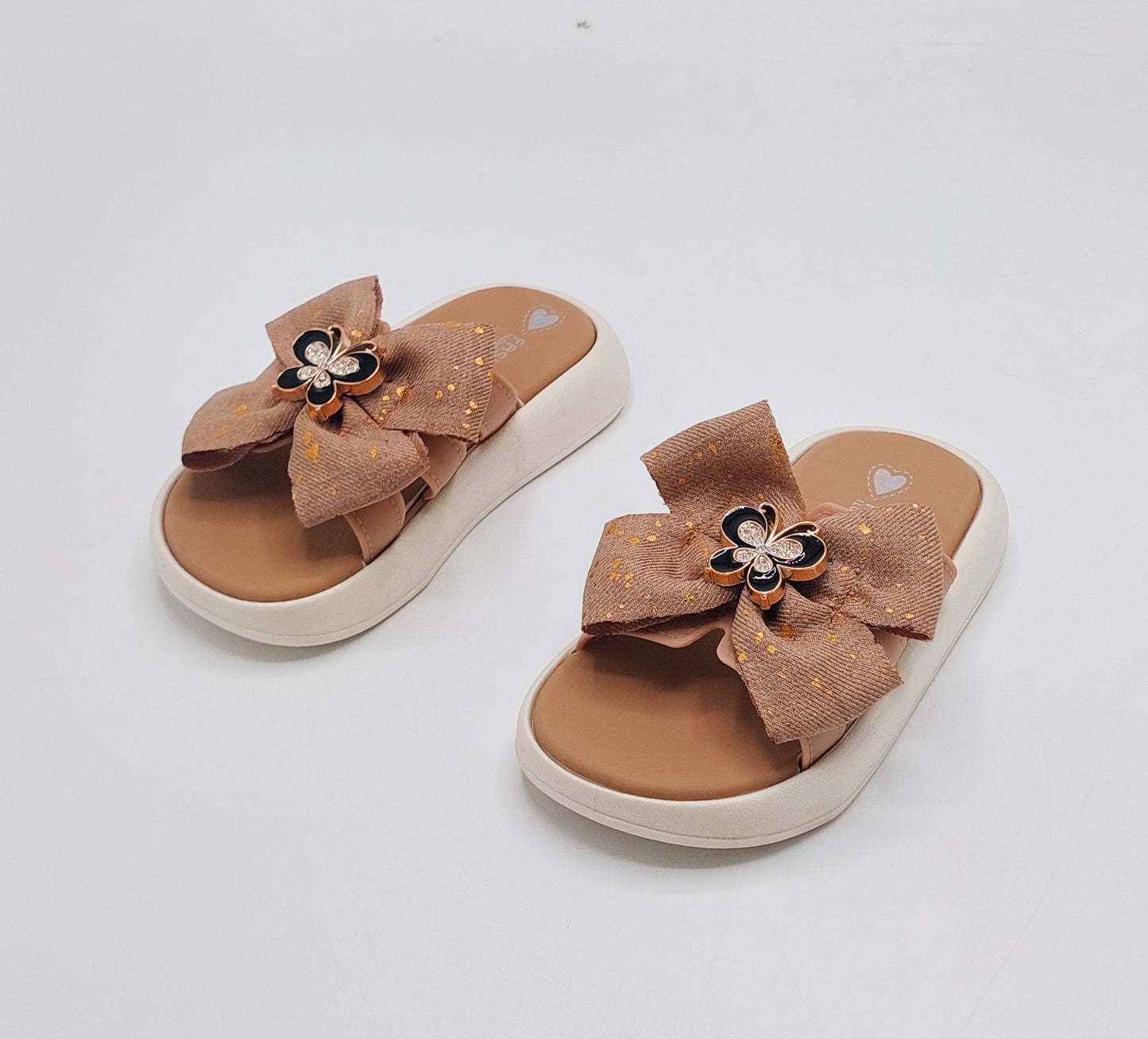 Trendy Looking Bow Slippers With Butterfly Buckle For Girls - BX13