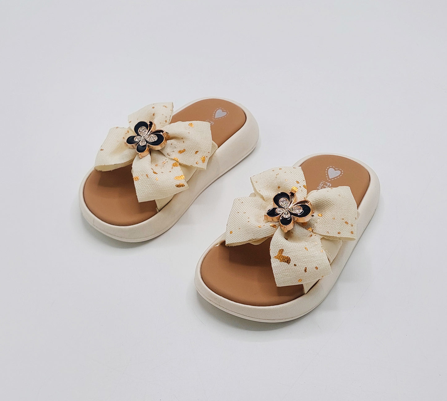 Trendy Looking Bow Slippers With Butterfly Buckle For Girls - BX13