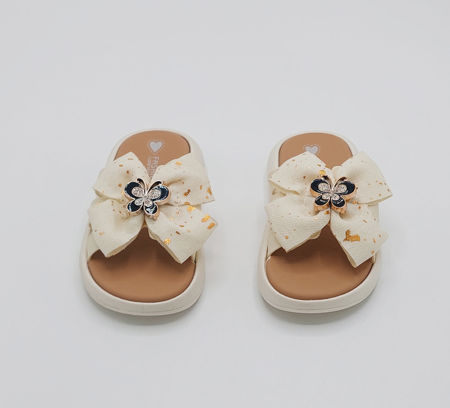 Trendy Looking Bow Slippers With Butterfly Buckle For Girls - BX13