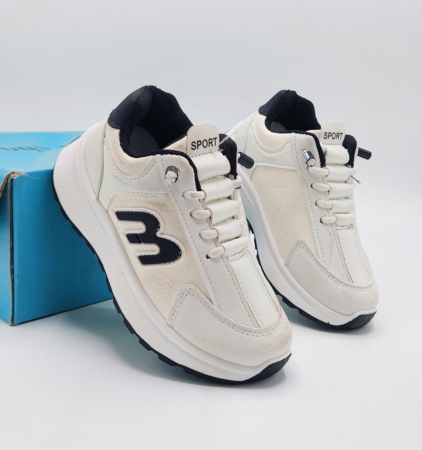 Premium Quality Sneakers For Boys - 83 (White)