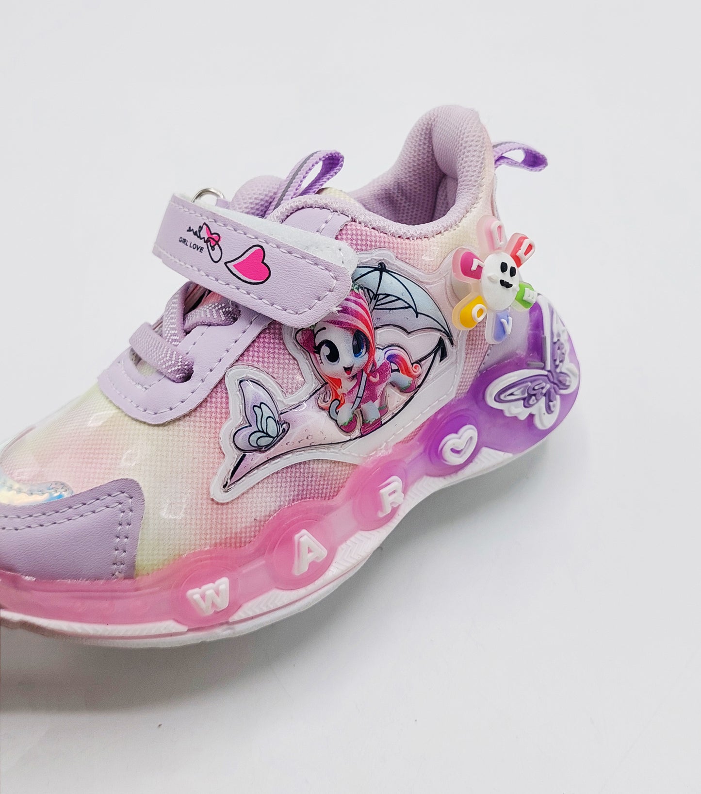 Trendy Looking Sneakers With LED Sole For Girls - KM1 (Purple)