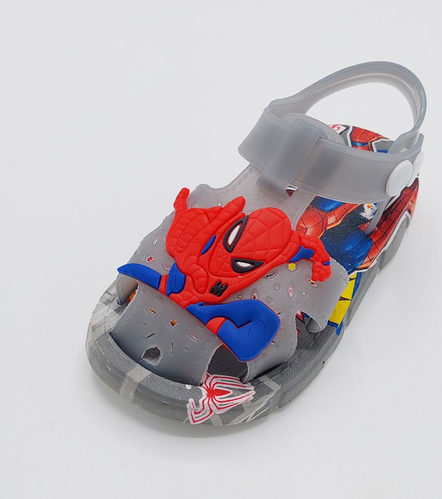 Soft Sole Spiderman Theme Sandals for Kids - 2181 (Gray)