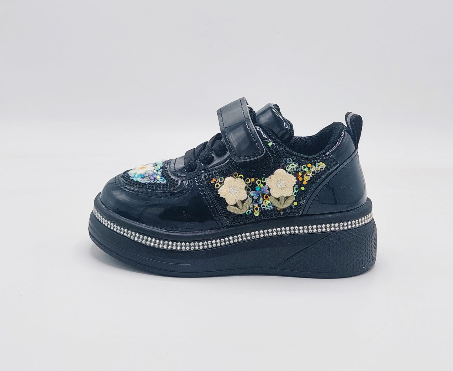 Girls Fancy Look Soft Sneakers for Kids - FMJ215 (Black)