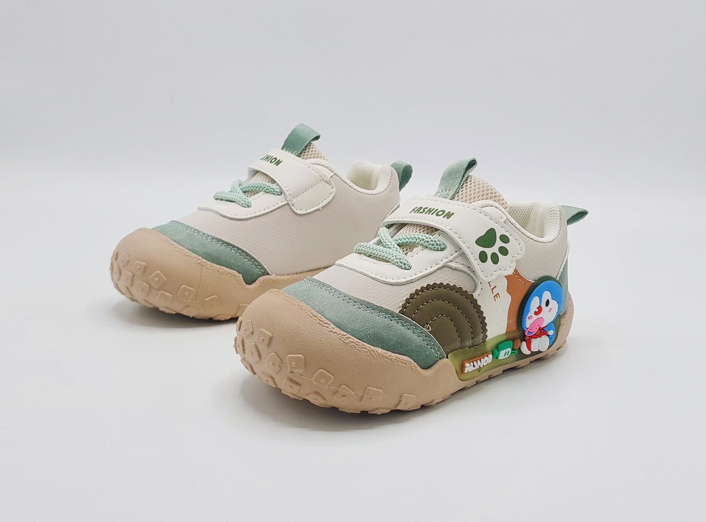 Lights in Sole Doraemon Theme Sneakers for Kids - BG05 (Beige)