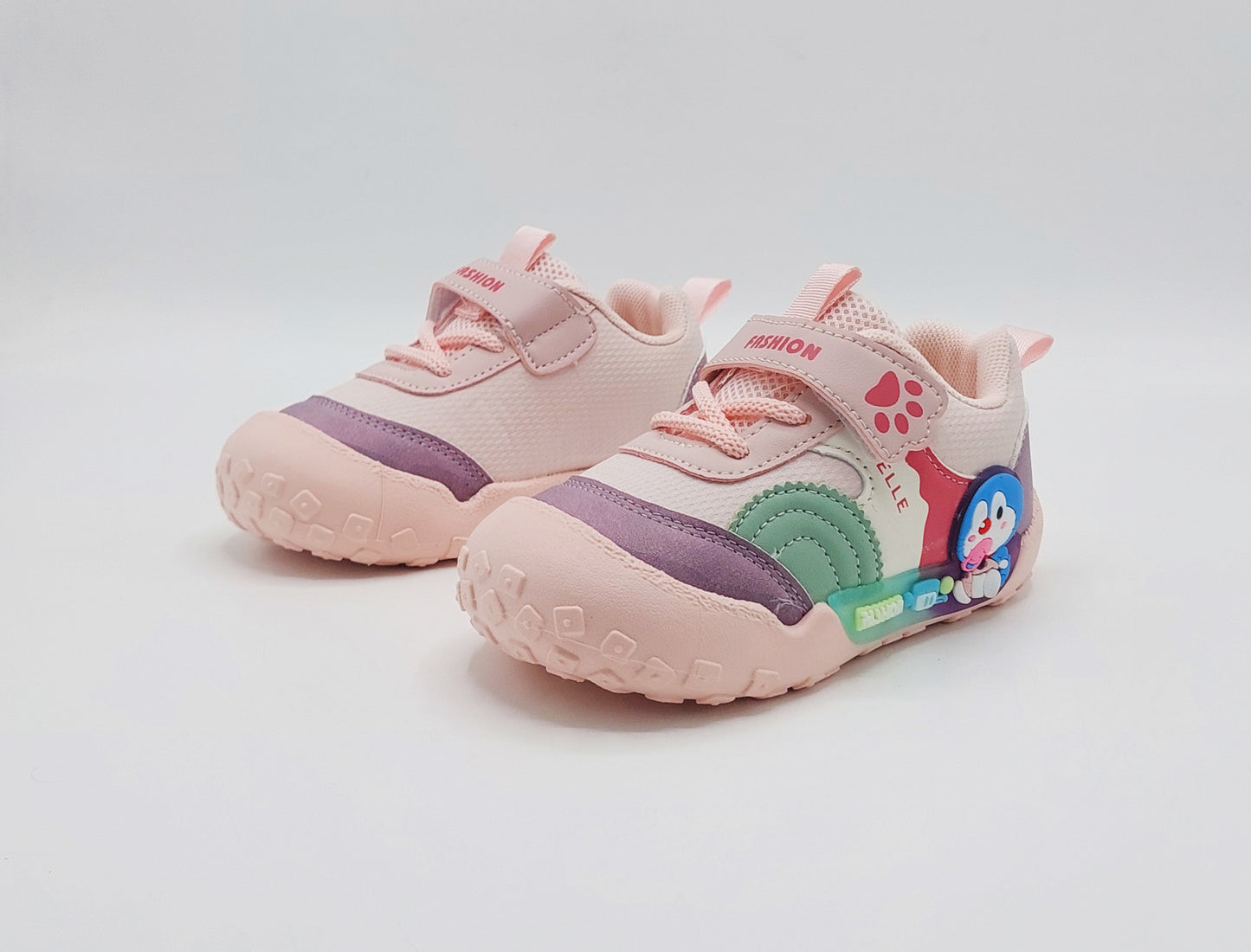Lights in Sole Doraemon Theme Sneakers for Kids - BG05 (Pink)