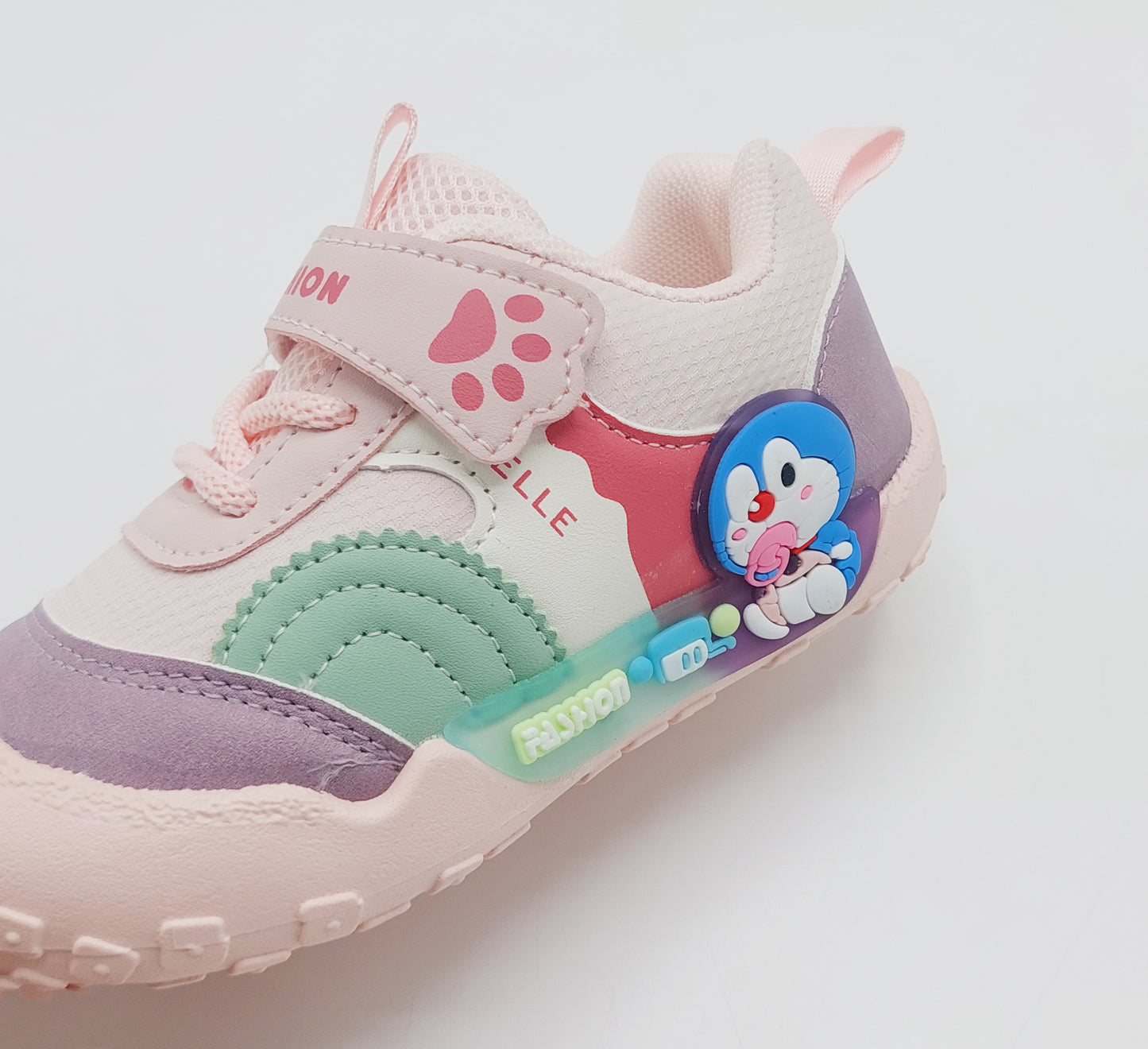 Lights in Sole Doraemon Theme Sneakers for Kids - BG05 (Pink)