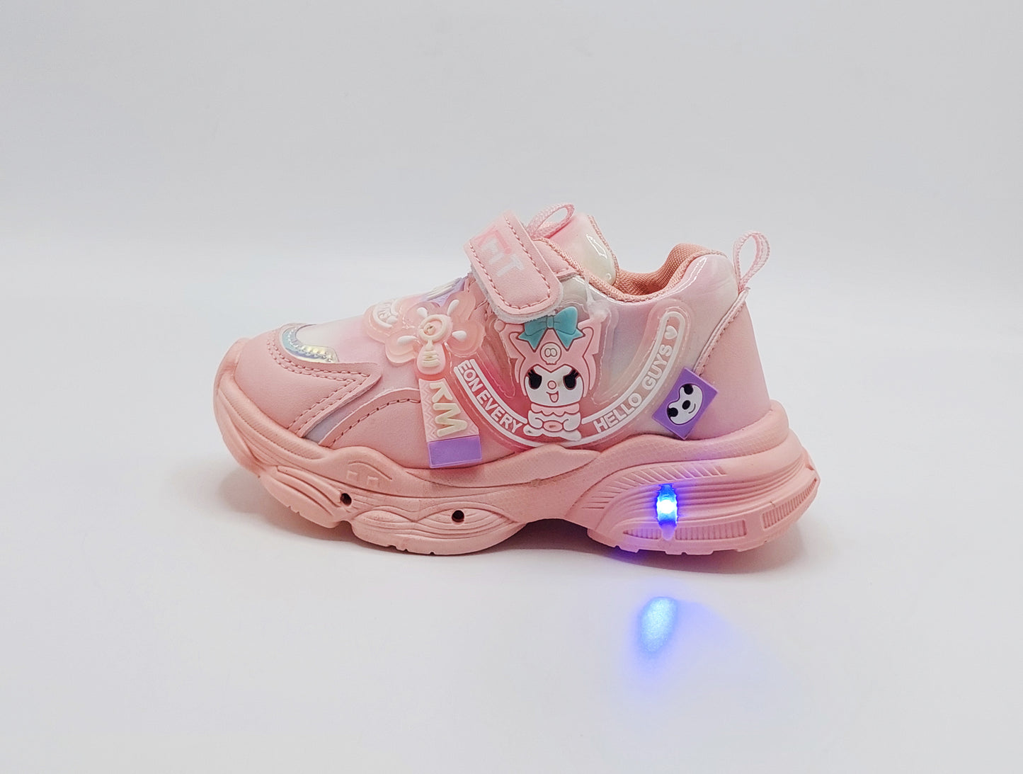 Lights in Sole Cute Design Sneakers for Kids Girls - QK223 (Pink)