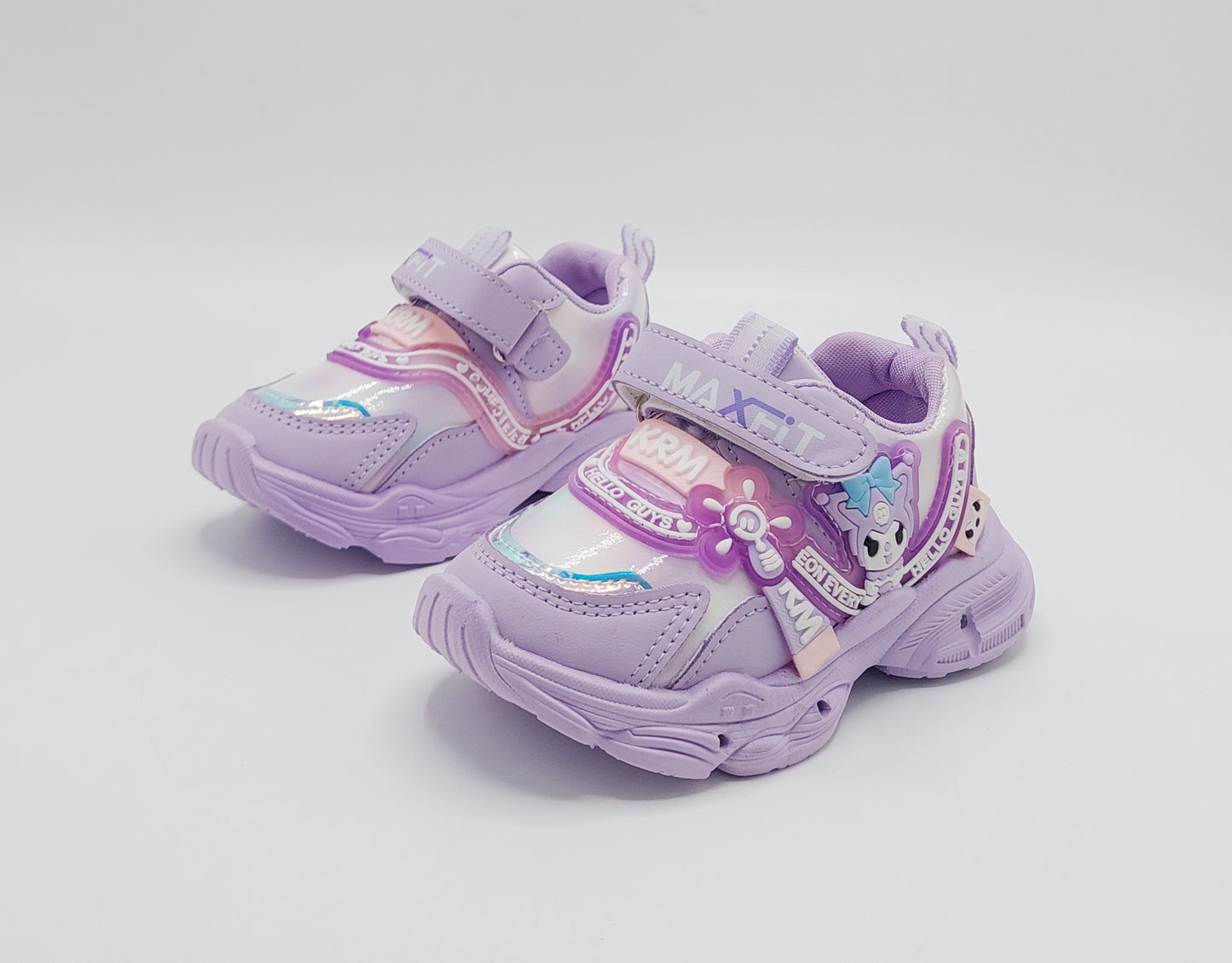 Lights in Sole Cute Design Sneakers for Kids Girls - QK223 (Purple)