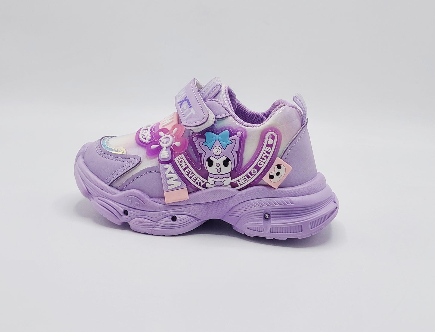 Lights in Sole Cute Design Sneakers for Kids Girls - QK223 (Purple)