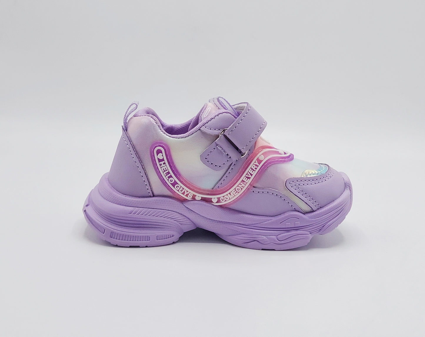 Lights in Sole Cute Design Sneakers for Kids Girls - QK223 (Purple)