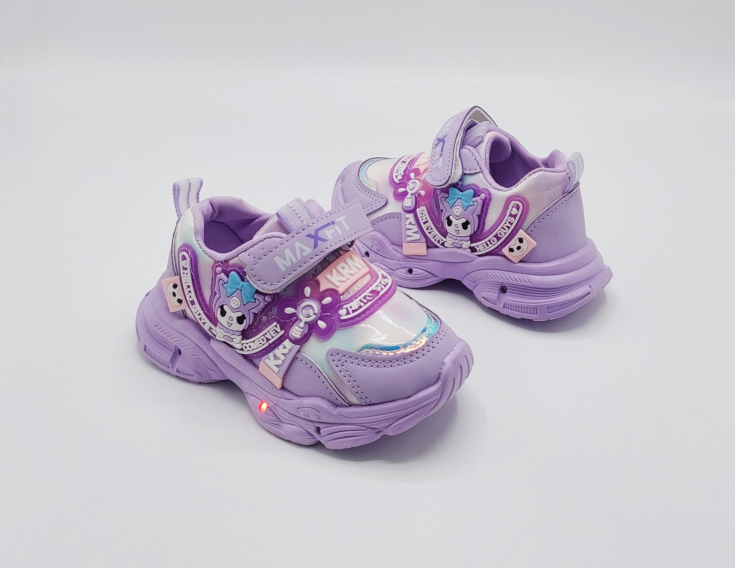 Lights in Sole Cute Design Sneakers for Kids Girls - QK223 (Purple)