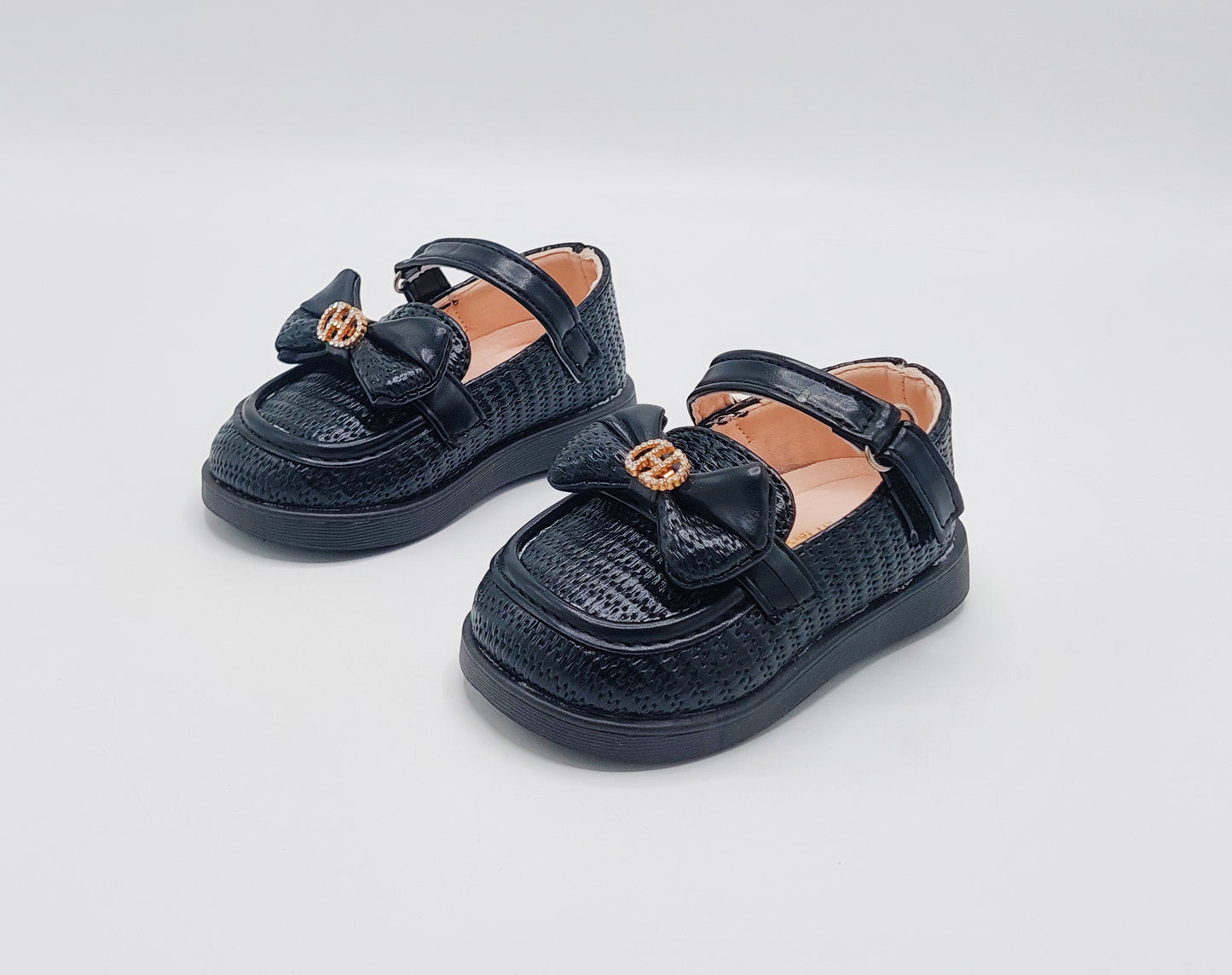 Kids Soft Sole Fancy Pumps - YK19 (Black)