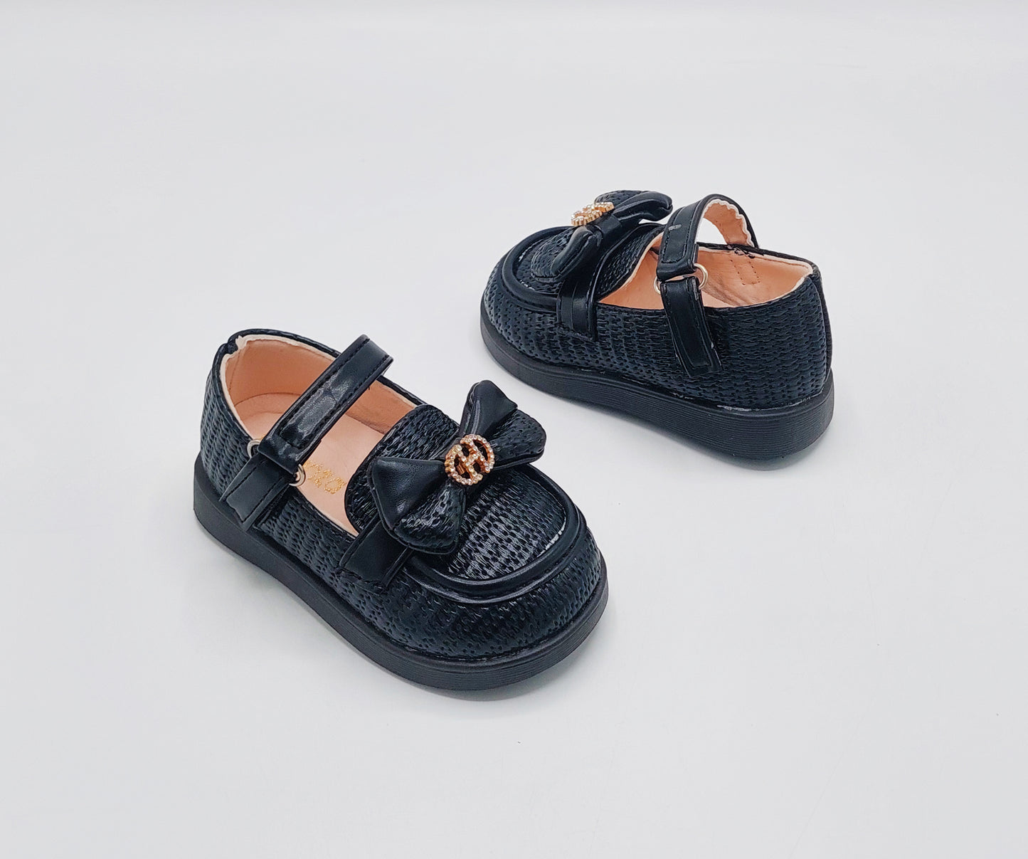 Kids Soft Sole Fancy Pumps - YK19 (Black)