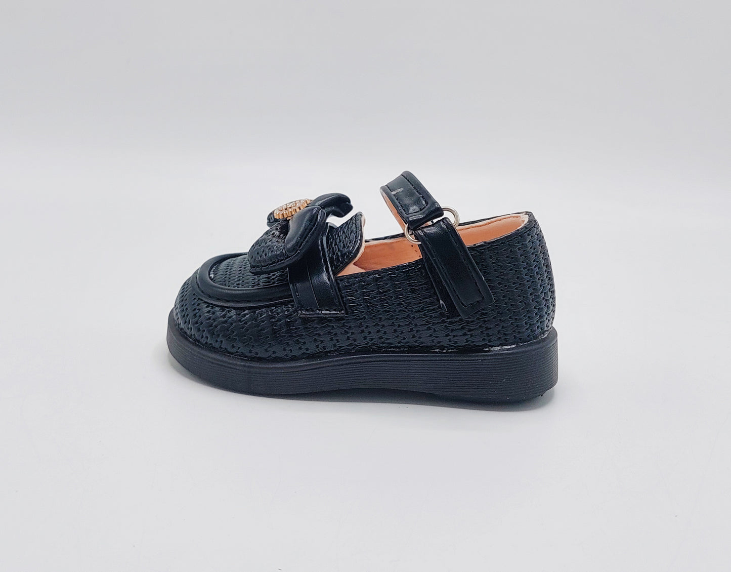 Kids Soft Sole Fancy Pumps - YK19 (Black)