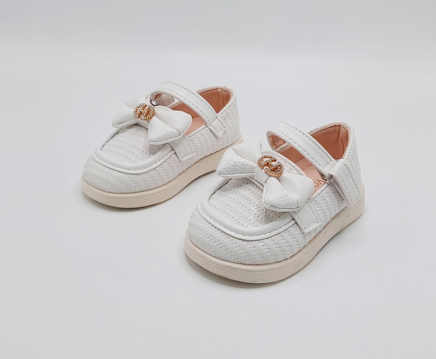 Kids Soft Sole Fancy Pumps - YK19 (White)