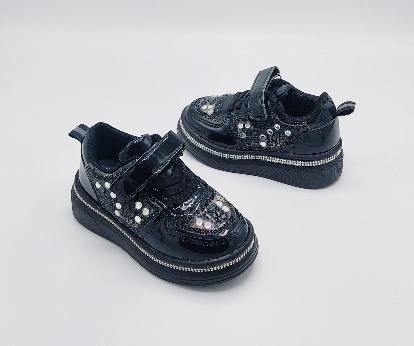 Girls Fancy Look Soft Sneakers for Kids - FMJ217 (Black)