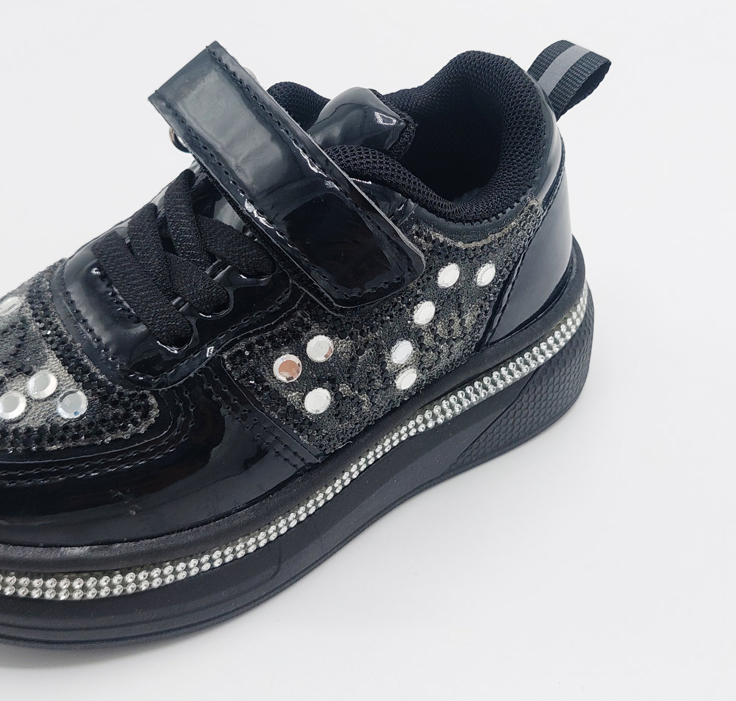 Girls Fancy Look Soft Sneakers for Kids - FMJ217 (Black)