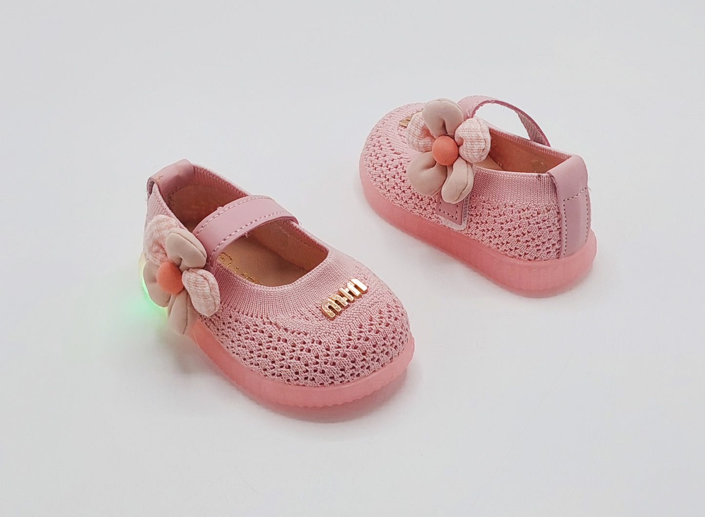Lights in Sole Soft Sole Fancy Pumps for Kids - A90 (Pink)
