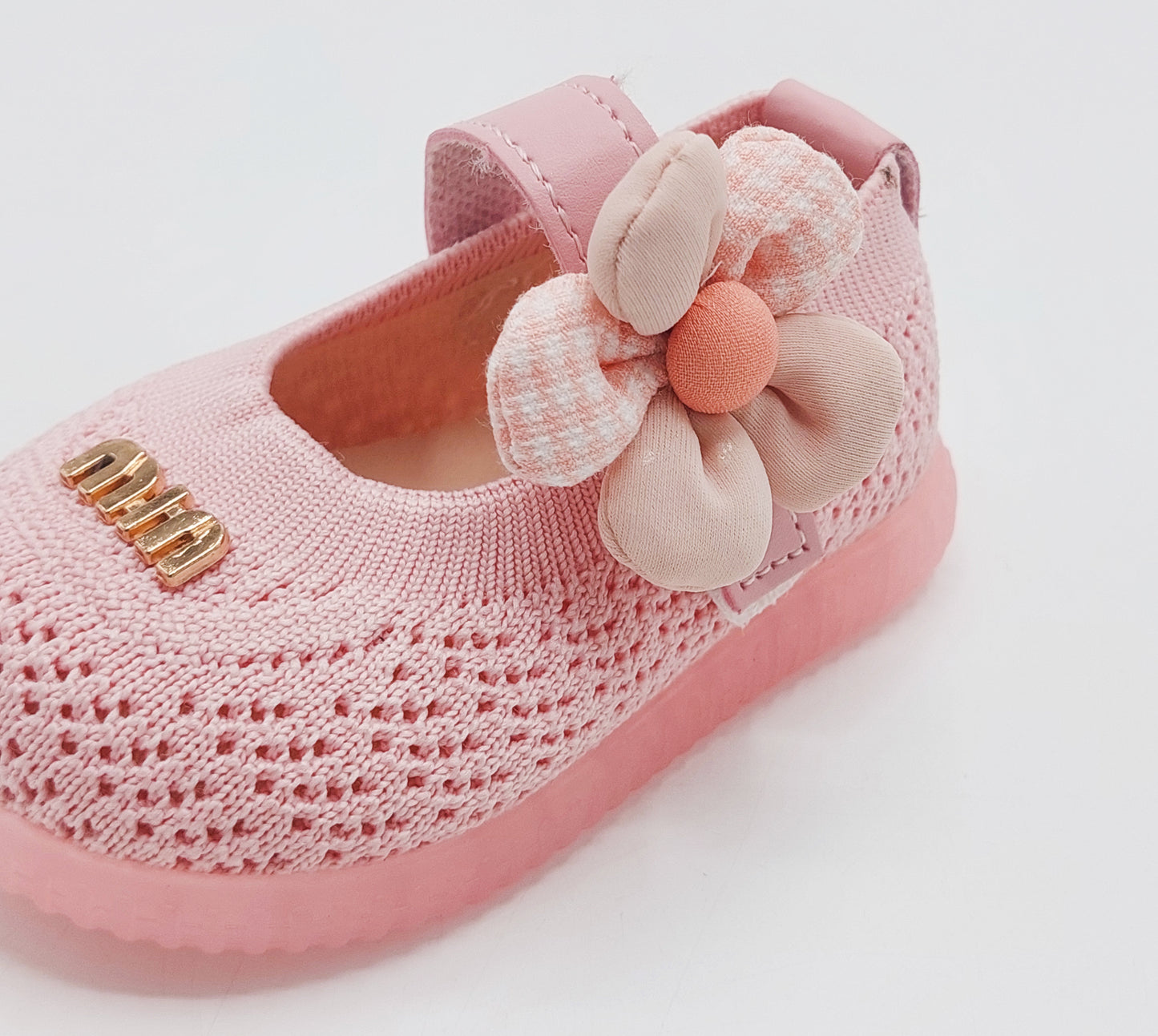 Lights in Sole Soft Sole Fancy Pumps for Kids - A90 (Pink)