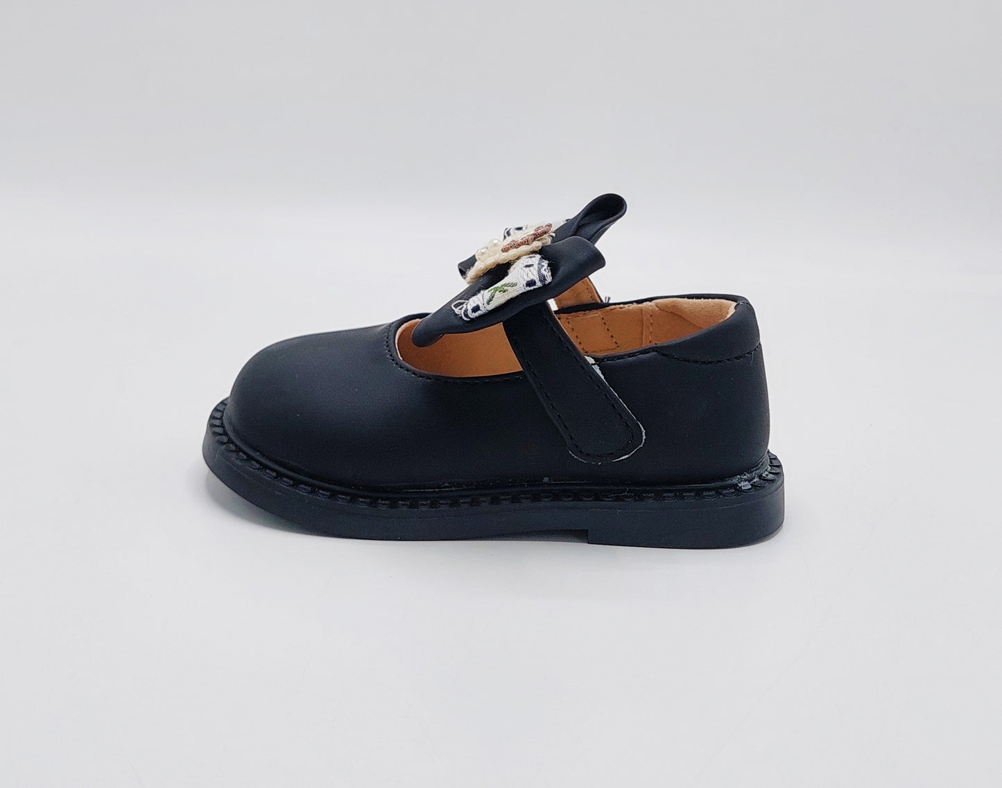 Kids Soft Sole Fancy Pumps - TZ01 (Black)