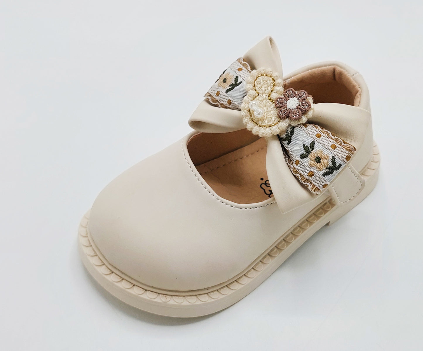 Kids Soft Sole Fancy Pumps - TZ01 (Beige)