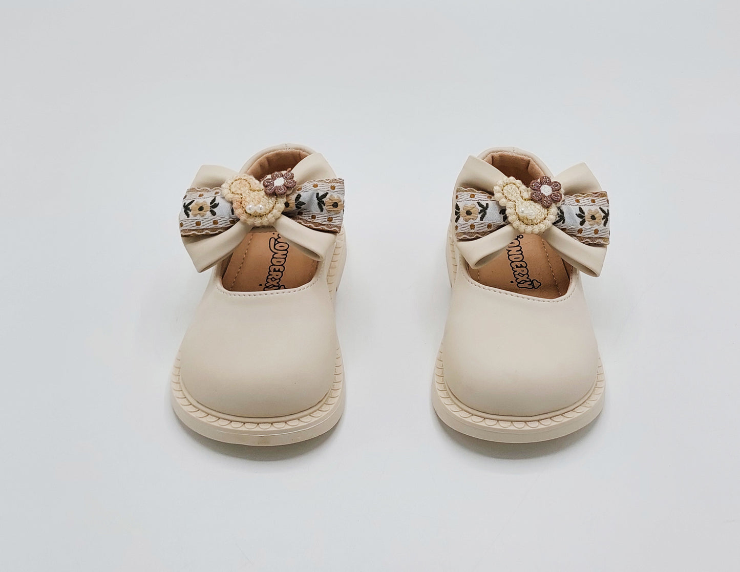 Kids Soft Sole Fancy Pumps - TZ01 (Beige)