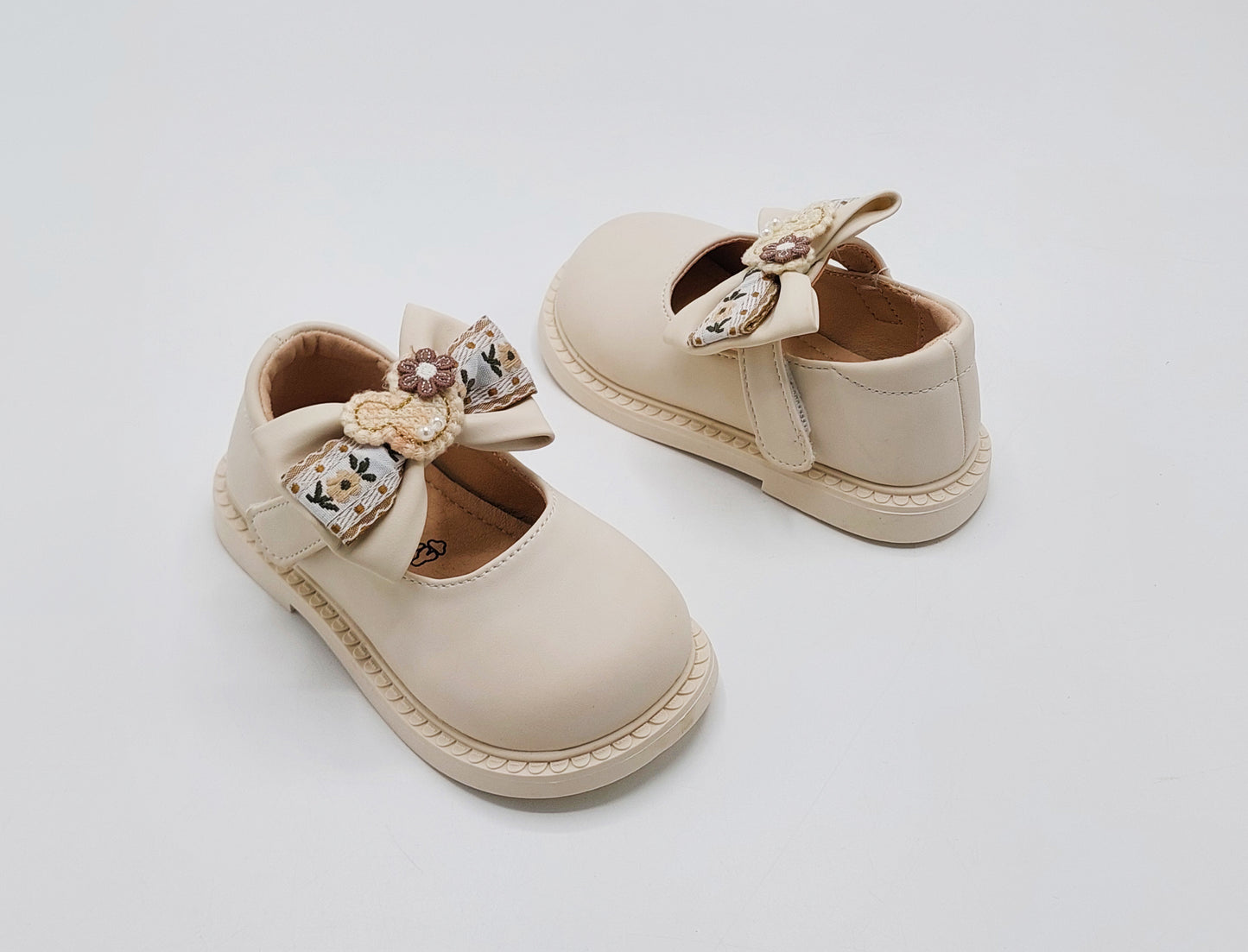Kids Soft Sole Fancy Pumps - TZ01 (Beige)
