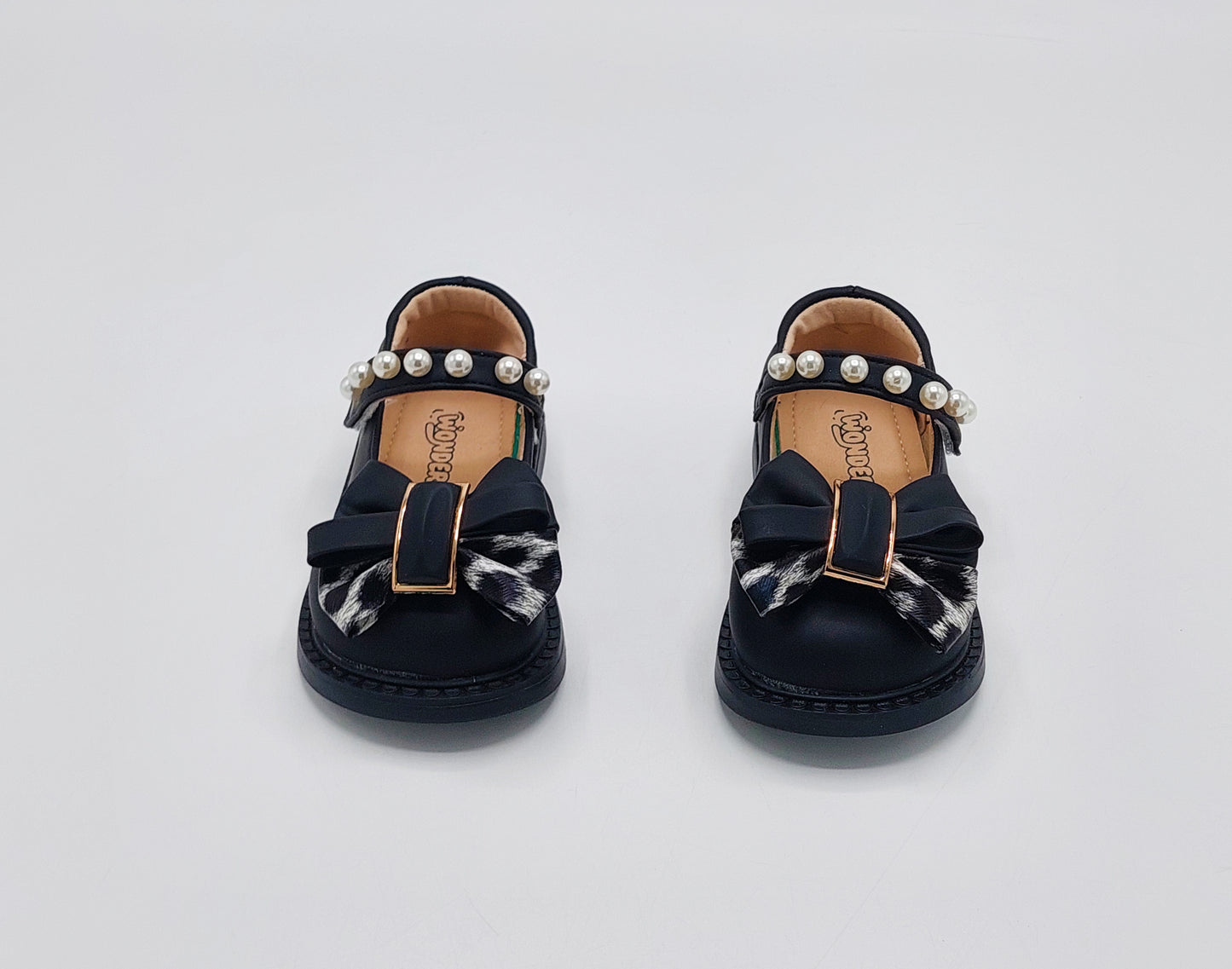 Kids Soft Sole Fancy Pumps - TZ02 (Black)