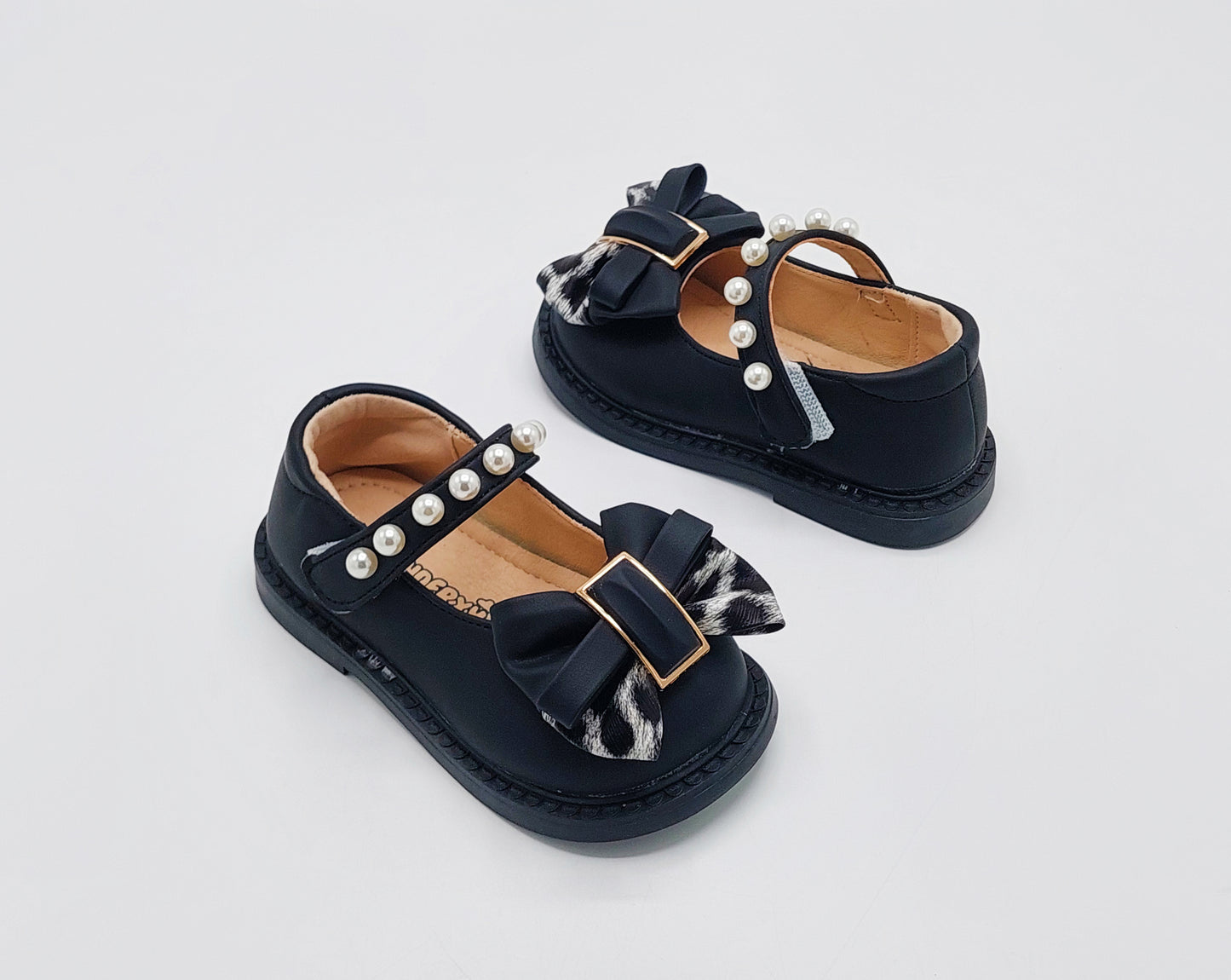Kids Soft Sole Fancy Pumps - TZ02 (Black)
