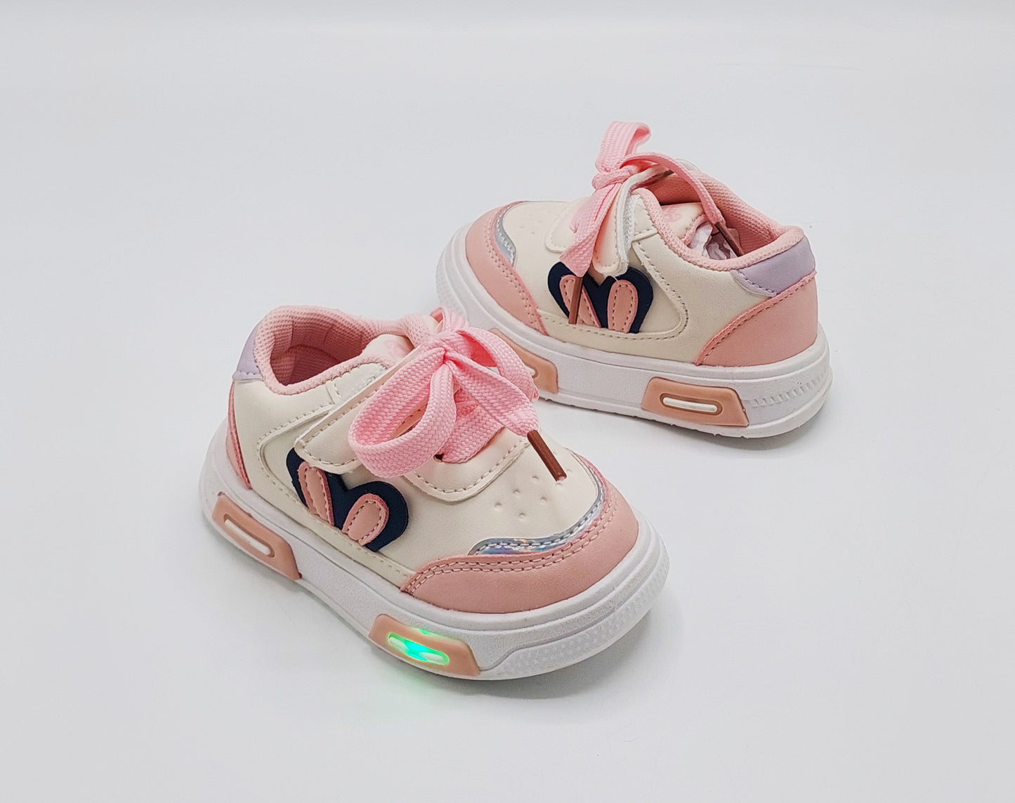 Lights in Sole Soft Sole Sneakers for Kids - A65 (Pink)