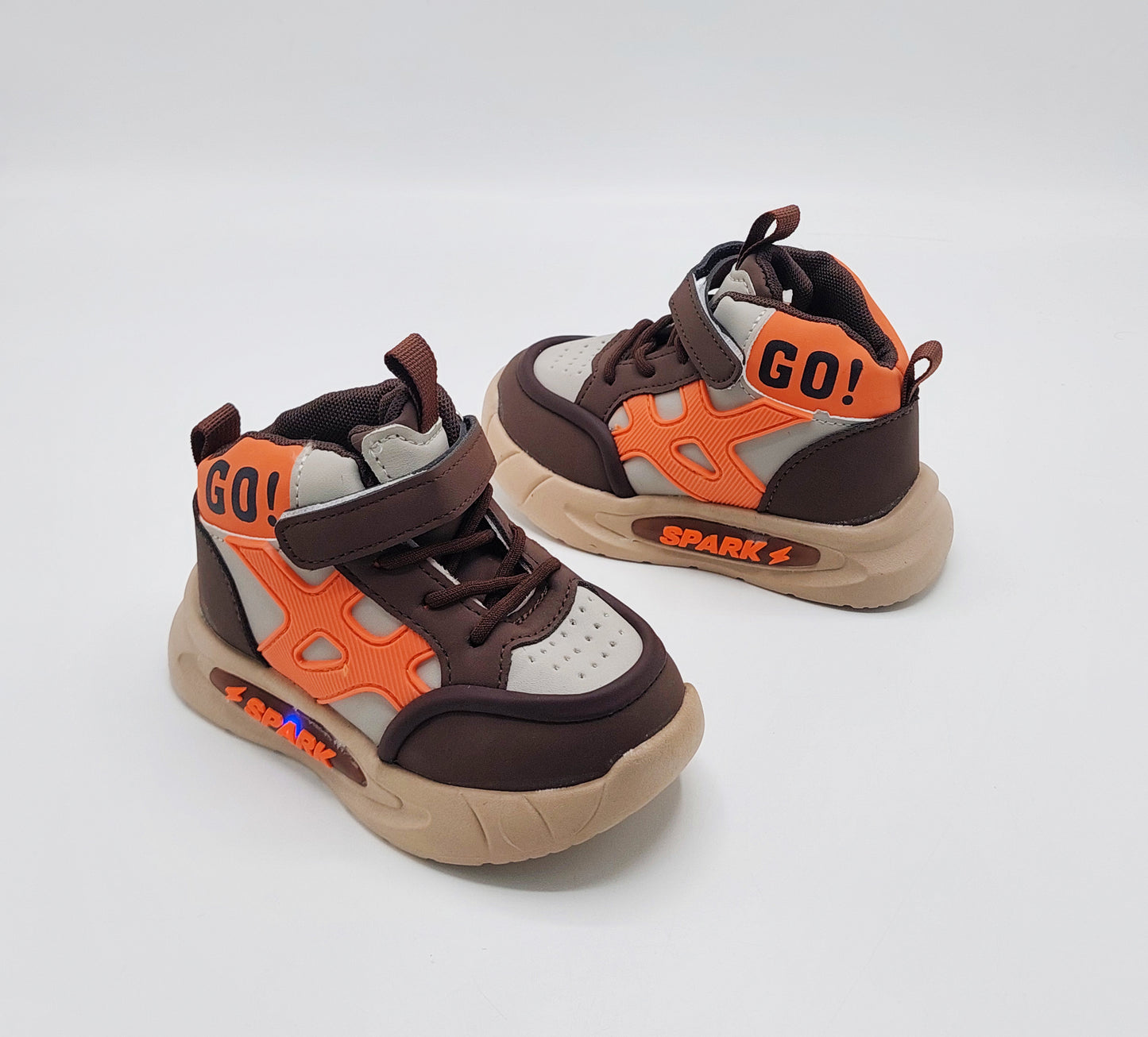 Light Sole Trendy Look Sneakers for Kids - HLB01 (Brown)