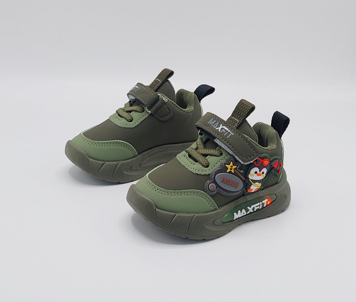 Lights in Sole Cute Design Shoes For Kids - SR552 (Green)