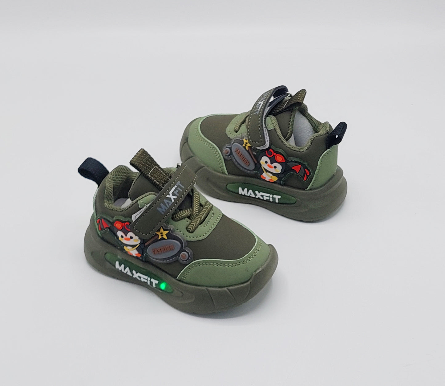 Lights in Sole Cute Design Shoes For Kids - SR552 (Green)