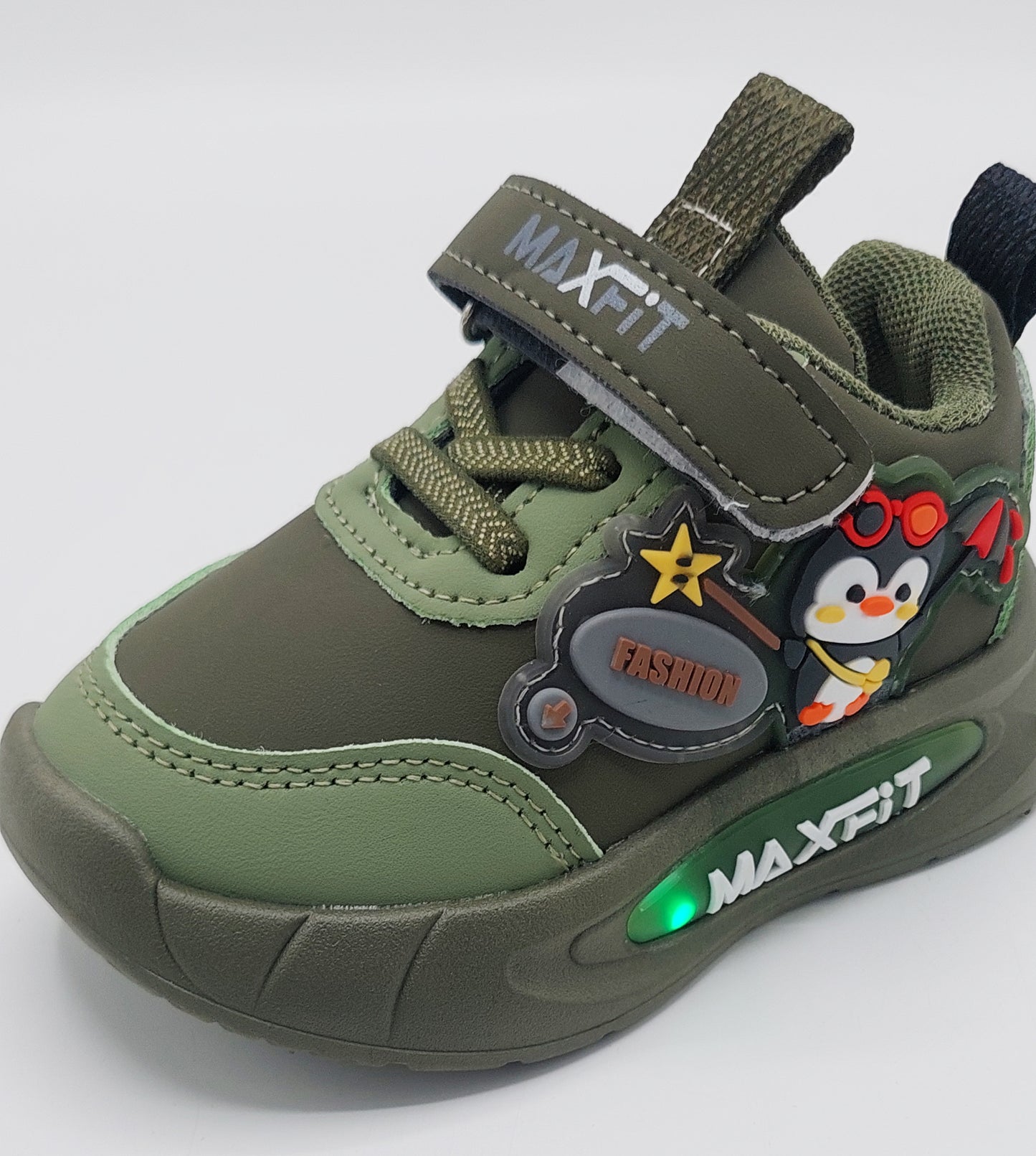 Lights in Sole Cute Design Shoes For Kids - SR552 (Green)