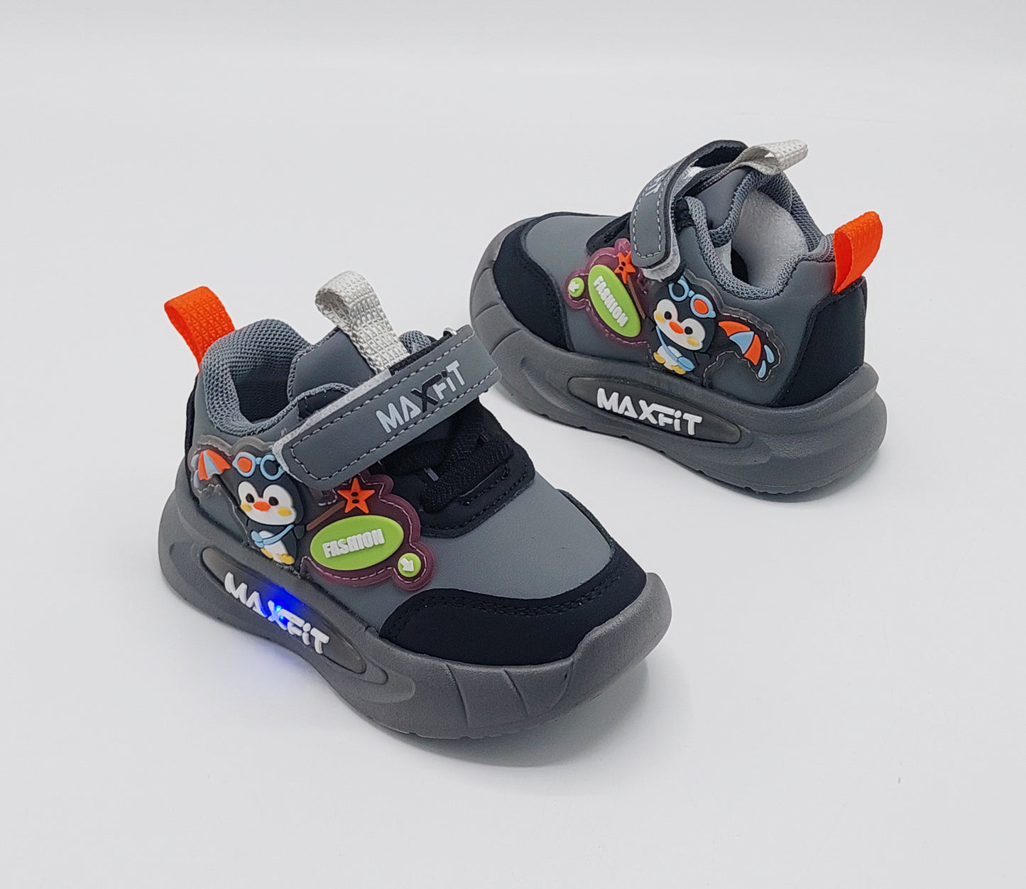 Lights in Sole Cute Design Shoes For Kids - SR552 (Black)
