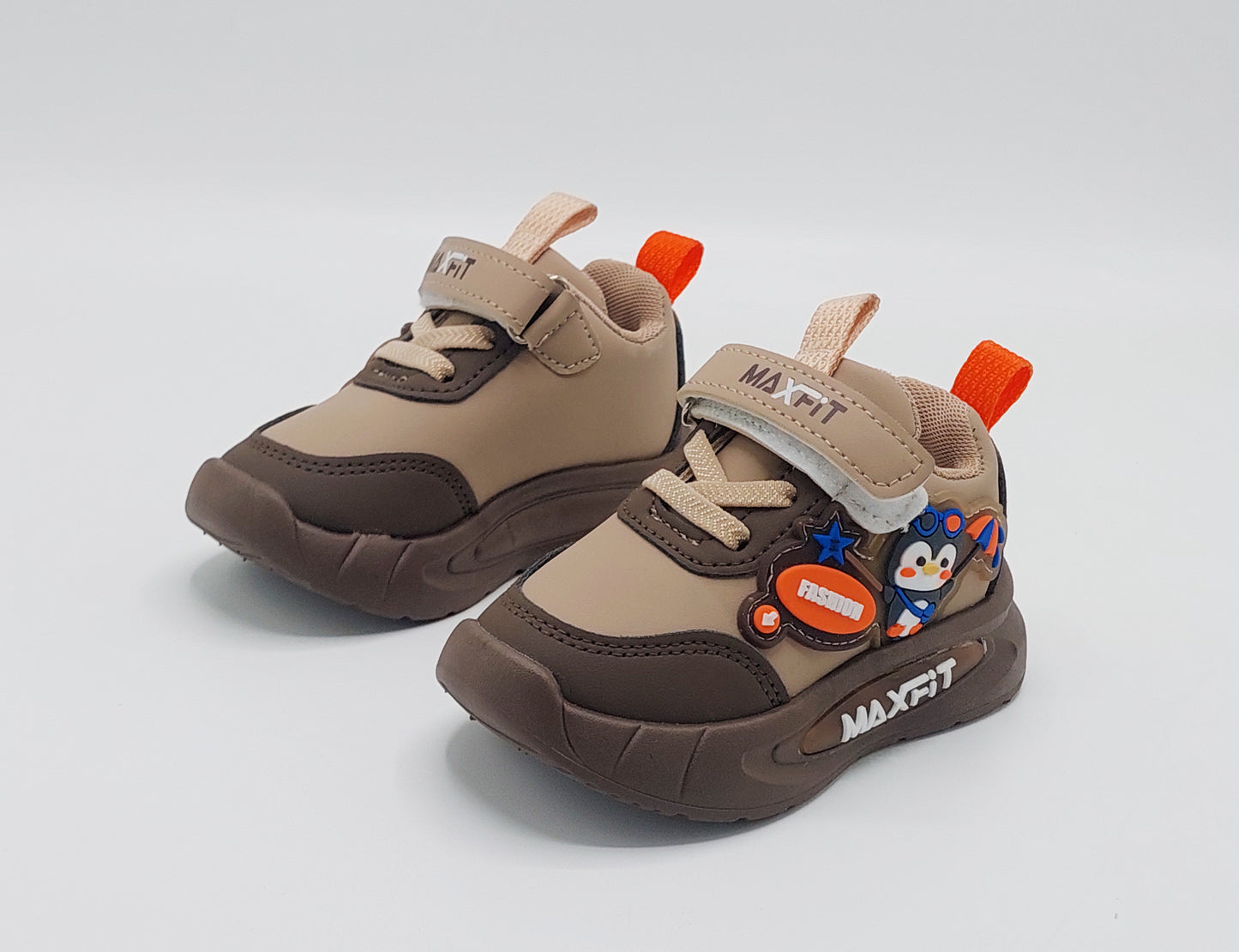 Lights in Sole Cute Design Shoes For Kids - SR552 (Brown)