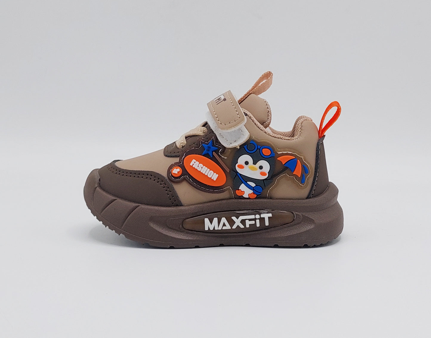 Lights in Sole Cute Design Shoes For Kids - SR552 (Brown)