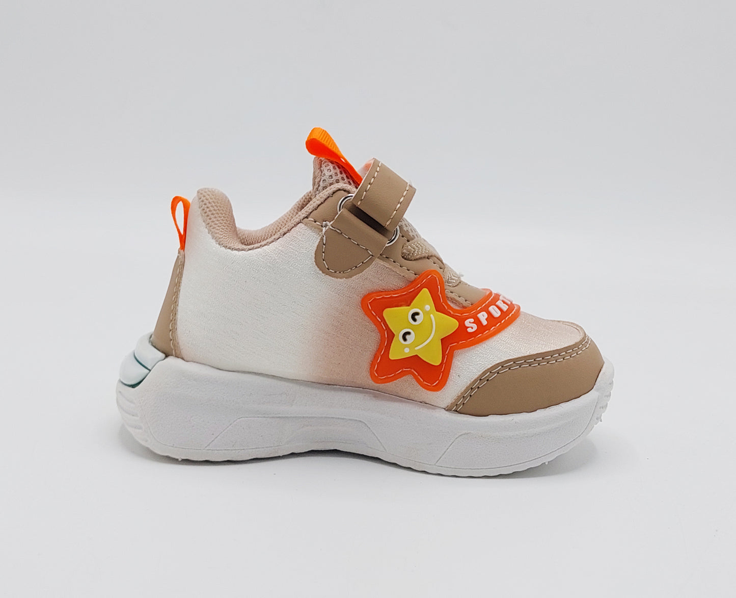 Lights In Sole Cute Design Shoes for Kids - SB14 (Beige)
