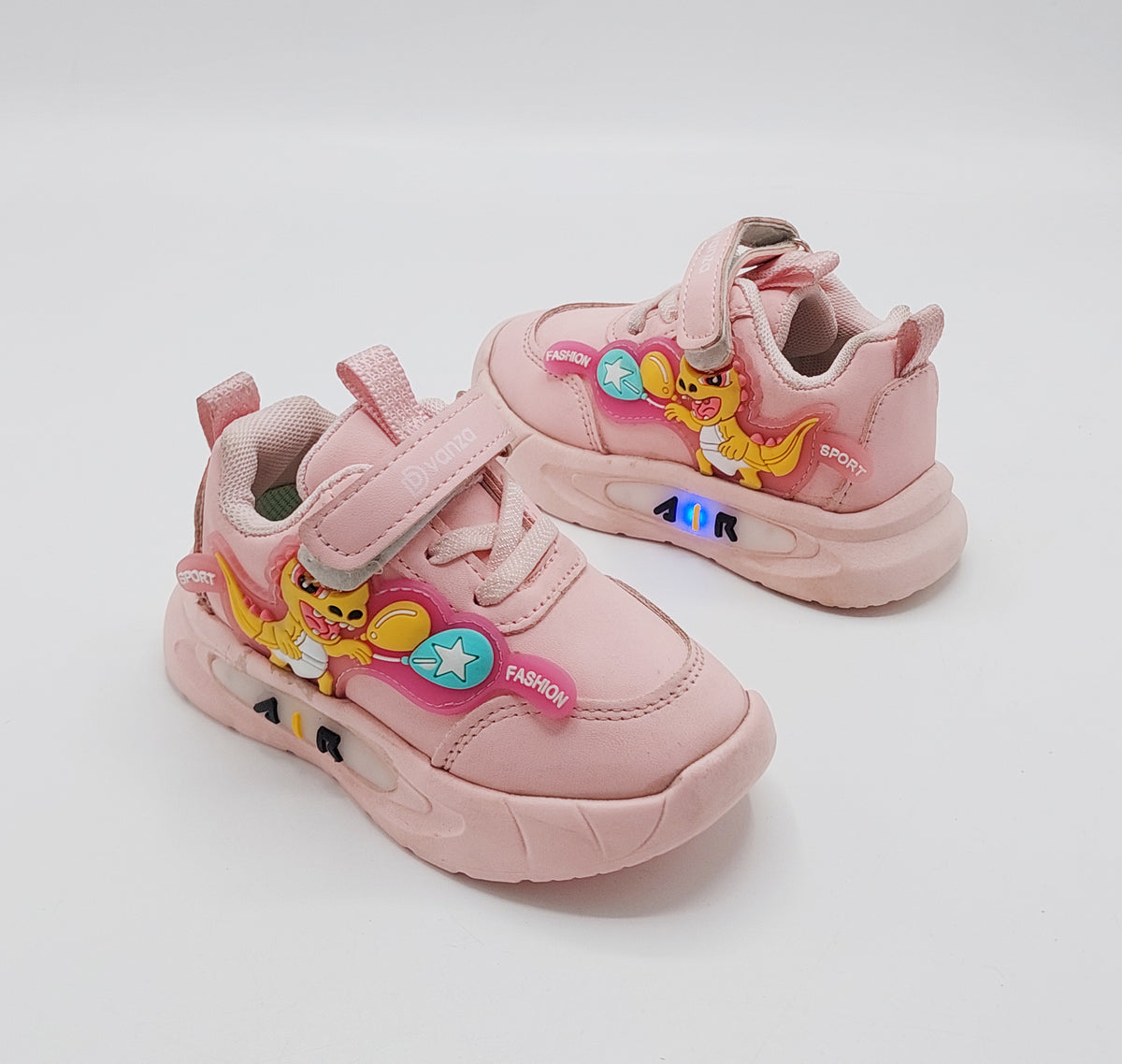 Lights in Sole Dino theme Shoes for Kids - DVM3 (Pink)