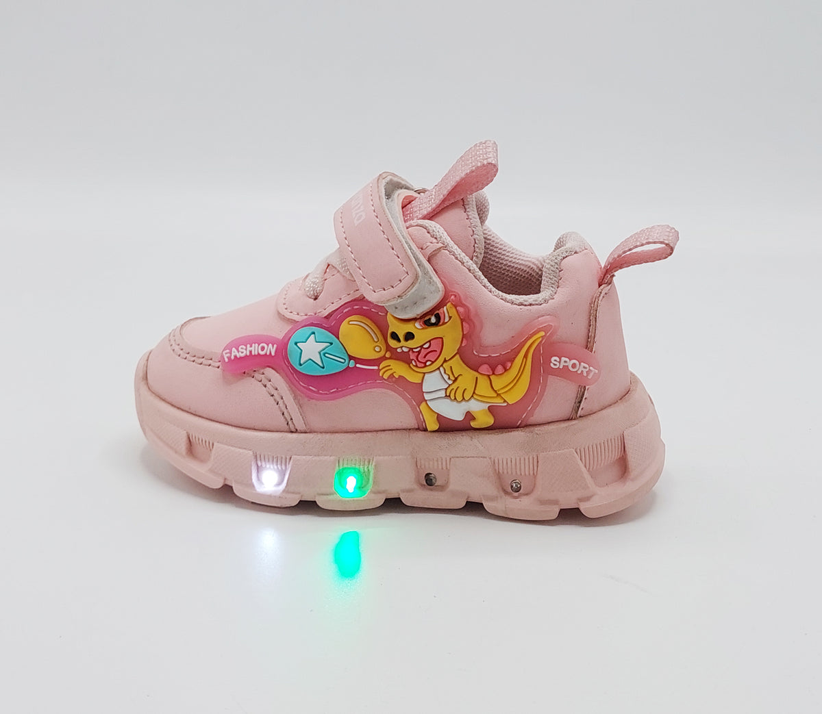 Lights in Sole Dino theme Shoes for Kids - DVM3 (Pink)