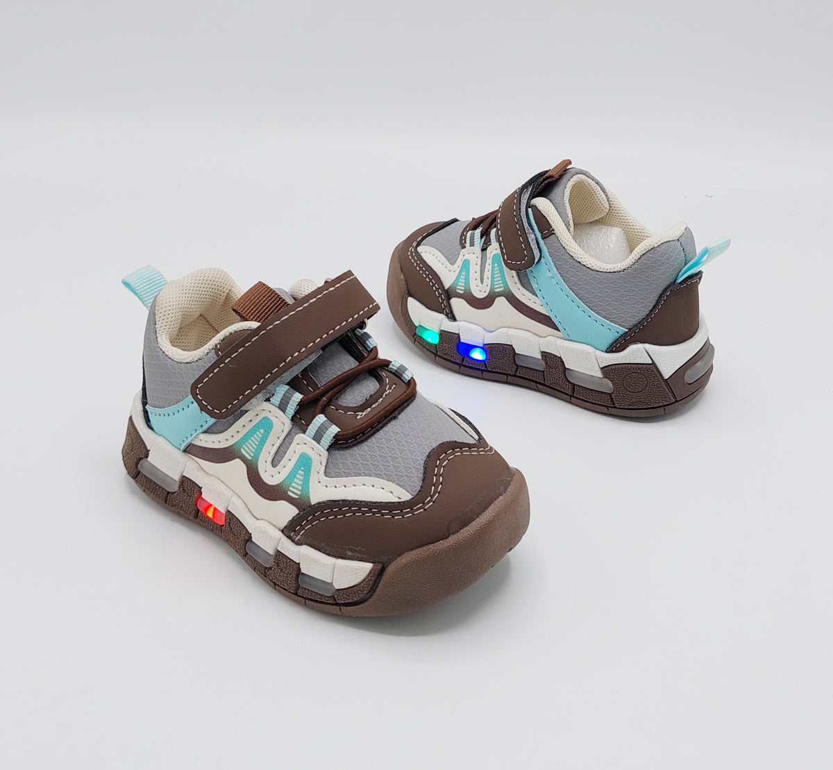 Lights In Sole Trendy Look Sneakers for Kids - BRV1 (Brown)