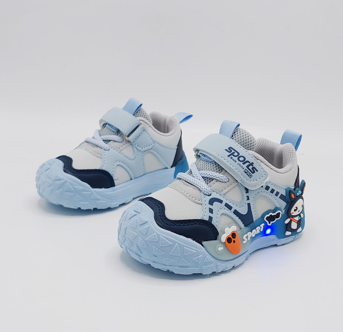 Lights in Sole Cute Design Sneakers for Kids - BG07 (Blue)