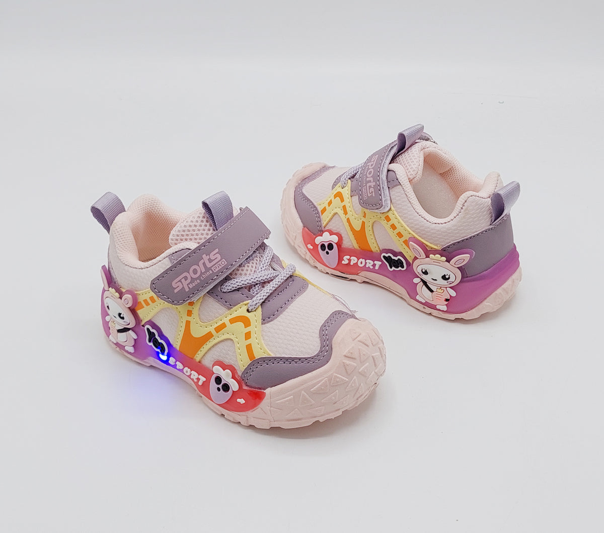 Lights in Sole Cute Design Sneakers for Kids - BG07 (Pink)