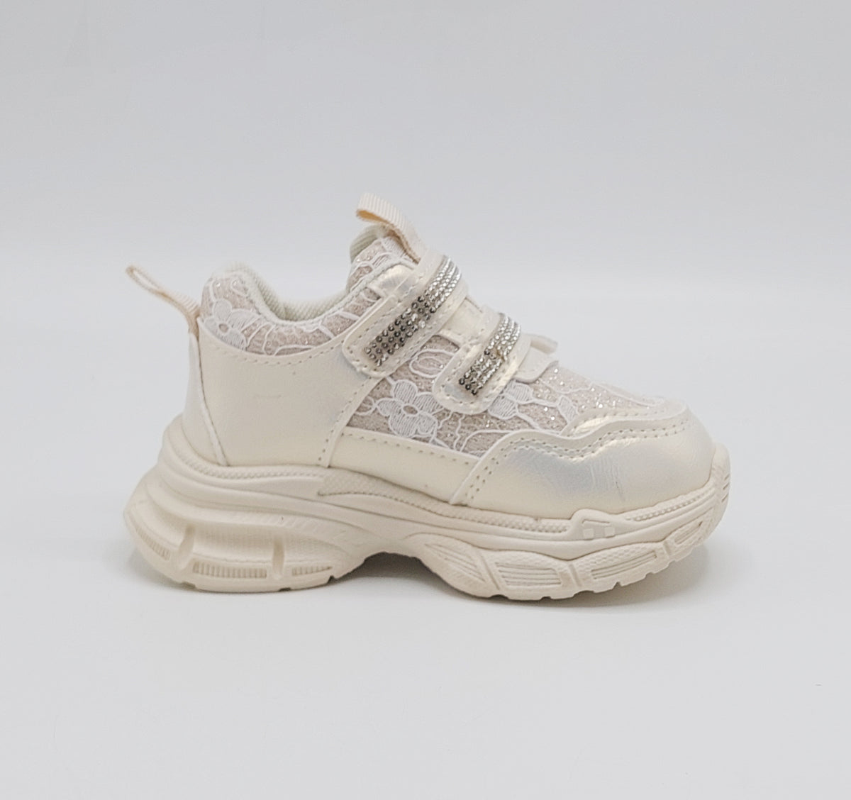Beautiful Design Fancy Look Sneakers for Kids Girls - LO108 (Beige)