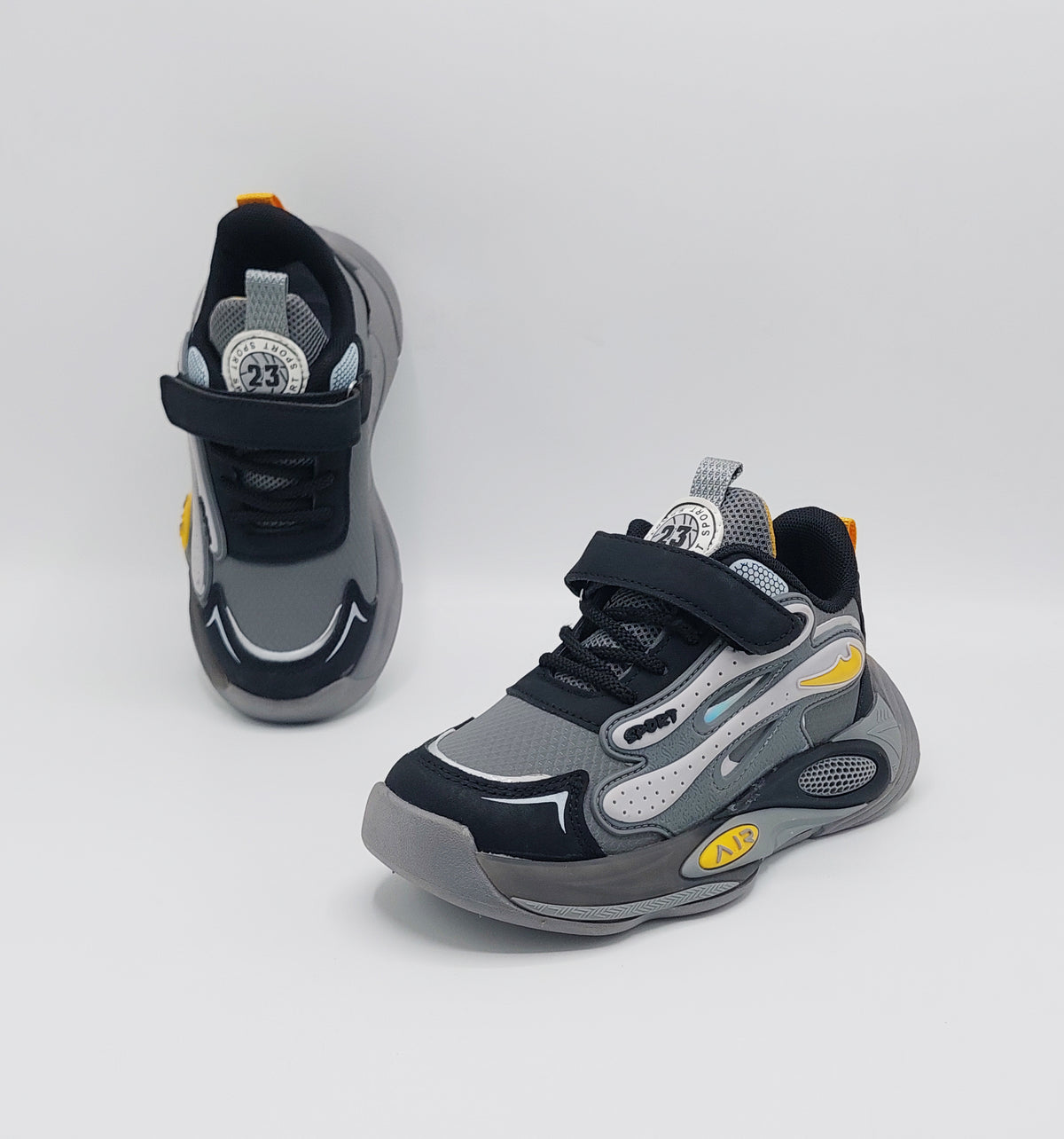 Premium Quality Sporty Look Sneakers for Kids - PF619 (Gray)
