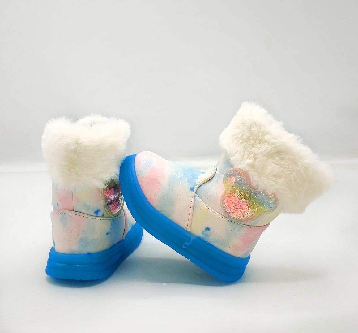 Colorful Warm Long Shoes with Glowing Soles for Kids - LTBLN-1