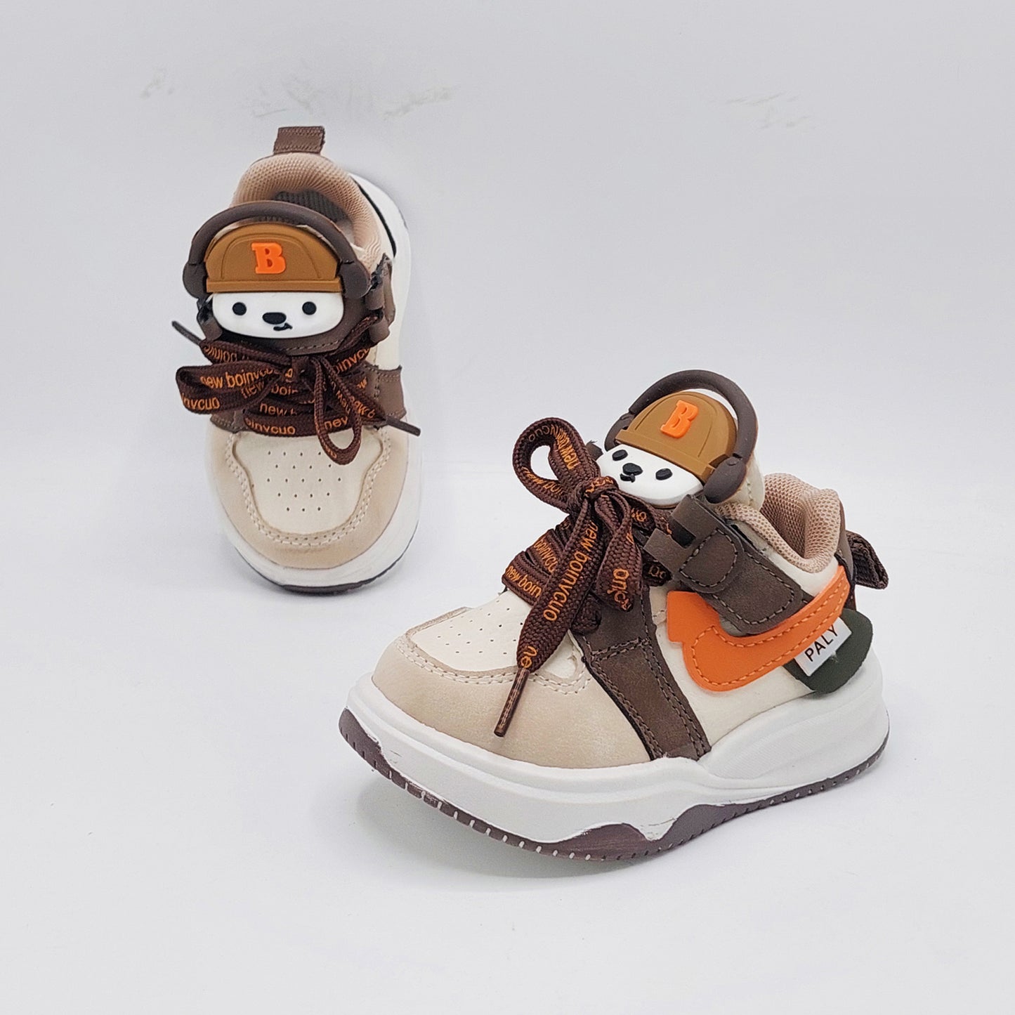 Cute Design Soft Sole Trendy Look Sneakers for Kids - 603M12 (Brown)