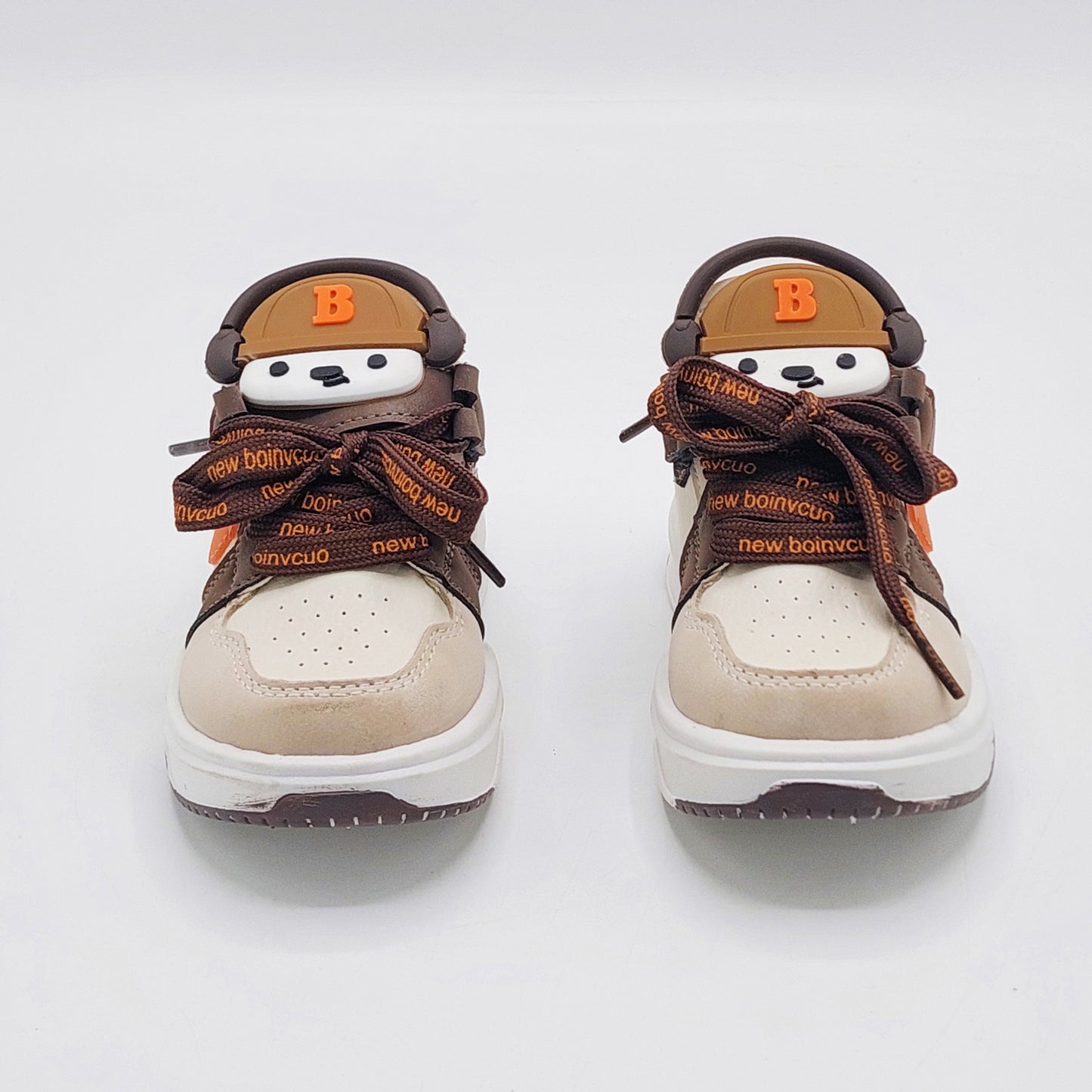 Cute Design Soft Sole Trendy Look Sneakers for Kids - 603M12 (Brown)